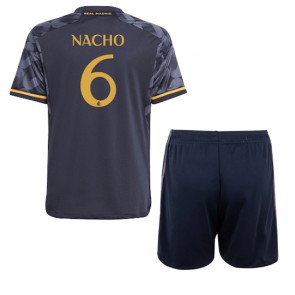 Real Madrid Nacho #6 Koszulka Wyjazdowych Dziecięca 2023-24 Krótki Rękaw (+ Krótkie spodenki)